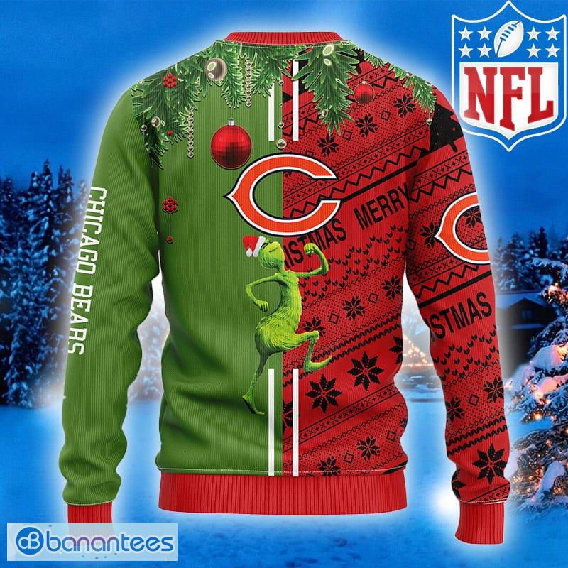 Chicago Bears Football Team Logo Custom Name Christmas Gift All Over Print  Ugly Christmas Sweater