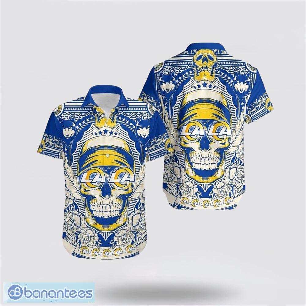 The Los Angeles Rams Hippie Skull With Angel Wings Hawaiian Shirt - Tagotee