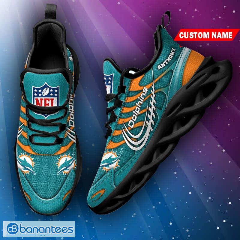 Miami Dolphins NFL Max Soul Shoes Custom Name Sneakers - Banantees