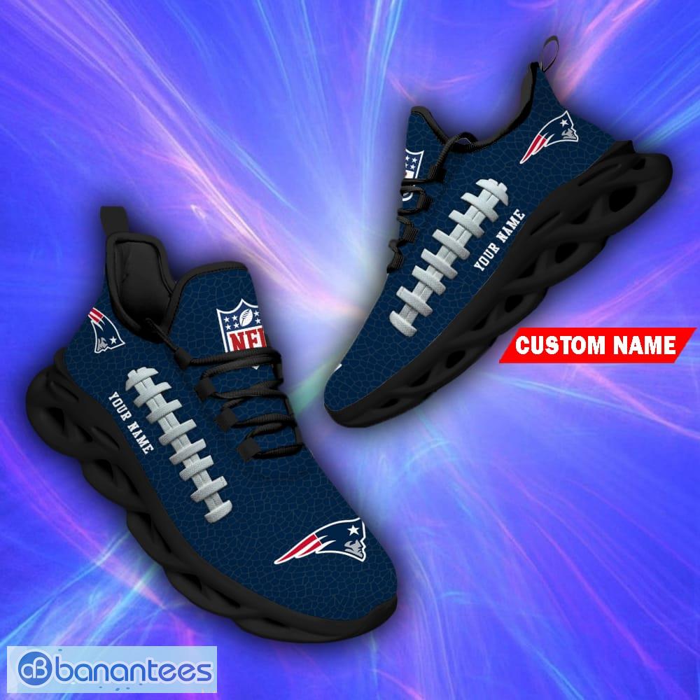 NFL New England Patriots New Design Logo Max Soul Shoes Custom Name Men  Women - Banantees