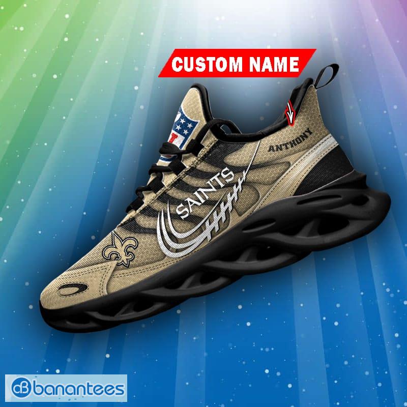 NFL New Orleans Saints Black Logo Sneaker Max Soul Shoes Gift For Fans Sport