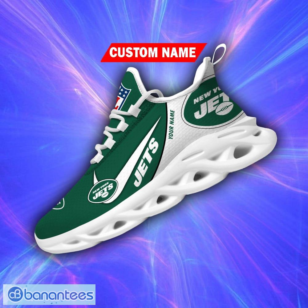 New York Jets NFL Black And White Max Soul Sneakers Sport Shoes - Banantees