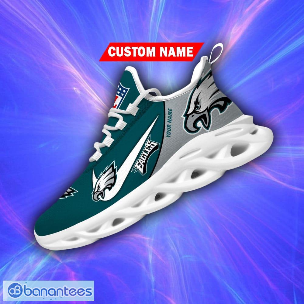 Custom Name NFL Chunky Sneakers Philadelphia Eagles Logo Max Soul