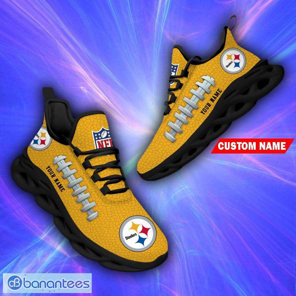 Custom Name NFL Pittsburgh Steelers Style Logo Caro Max Soul Shoes