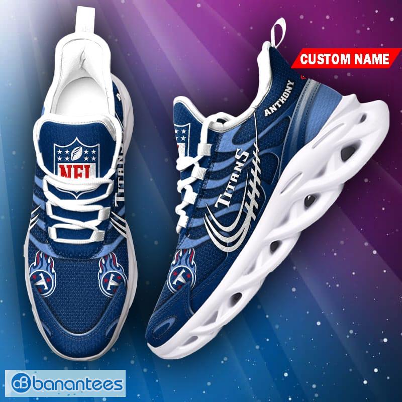 NFL Tennessee Titans New Design Logo Max Soul Shoes Custom Name Men Women -  Banantees