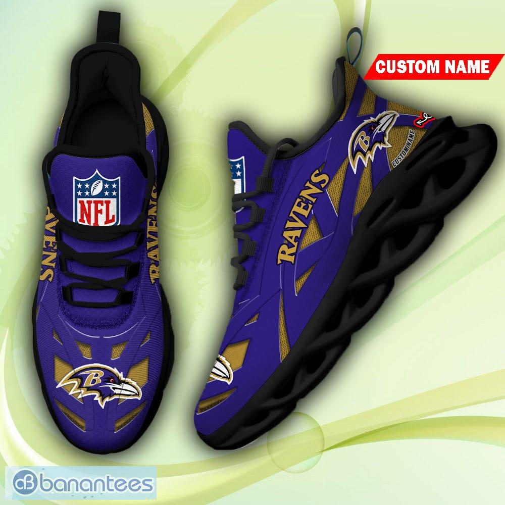 Personalized Name Baltimore Ravens Mascot Max Soul Shoes 45 - USALast