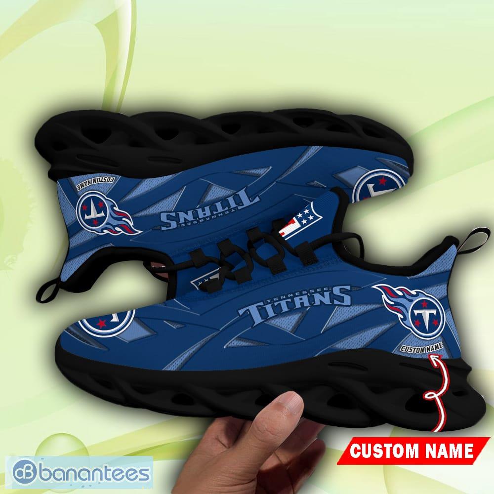 NFL Tennessee Titans New Design Logo Max Soul Shoes Custom Name Men Women -  Banantees