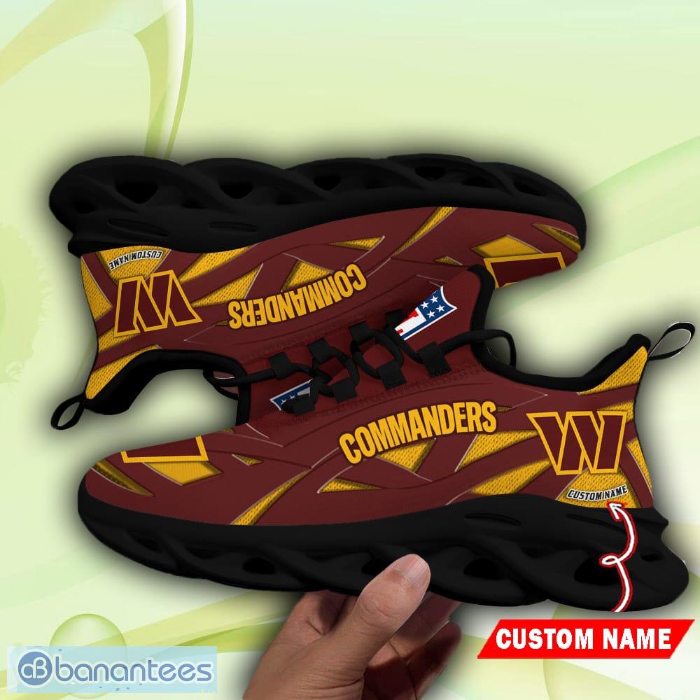 NFL Waves Logo Washington Commanders Sport Sneakers Fans Max Soul Shoes  Custom Name - Banantees