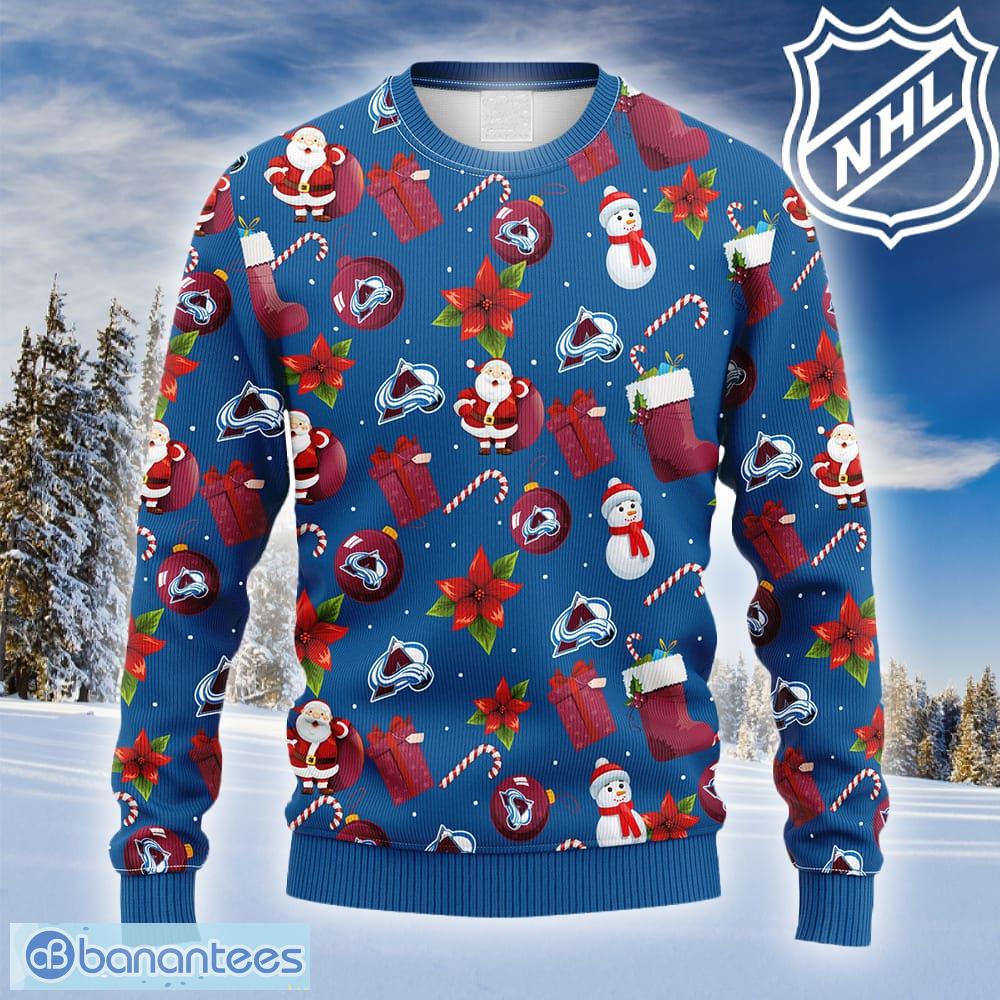 NHL Colorado Avalanche Mens Sweater Hockey Blue Red Logo Ugly Christmas  Party L