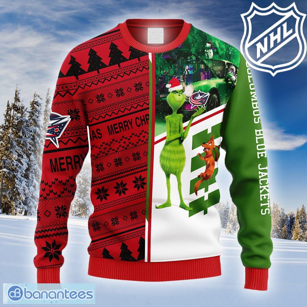 NHL Columbus Blue Jackets The Grinch Christmas Ugly Sweater