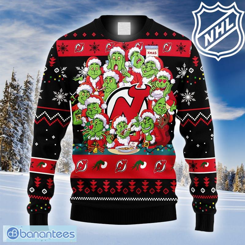 NHL New Jersey Devils 12 Grinch Xmas Day Ideas Logo Ugly Christmas Sweater  For Fans - Limotees