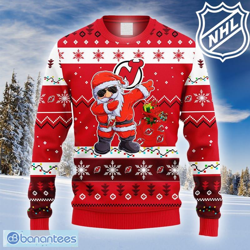 New Jersey Devils Dabbing Santa Claus Christmas Ugly Sweater - Jomagift