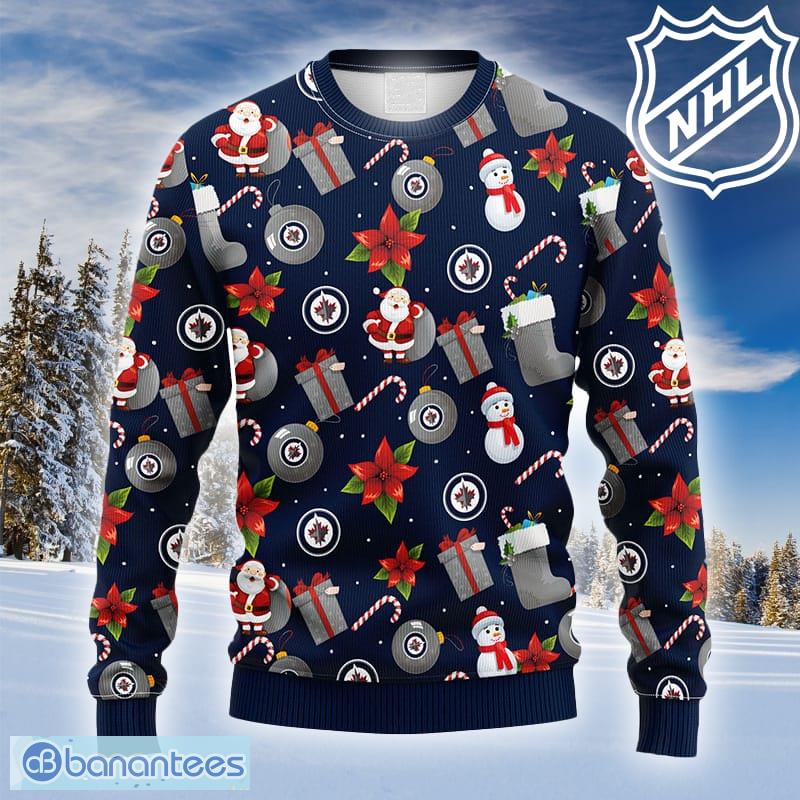Winnipeg Jets Santa Hat Snowflake Ugly Christmas Sweater For Men And Women  Gift - Banantees