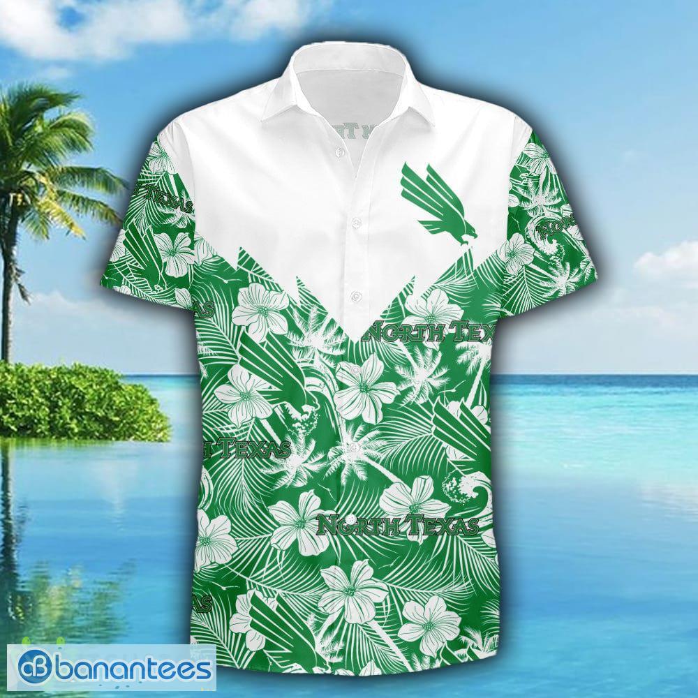 North Texas Mean Green 3D Hawaiian Shirt Tropical Seamless NCAA Summer Beach For Fans Gift - North Texas Mean Green Hawaii Shirt Tropical Seamless NCAA_2