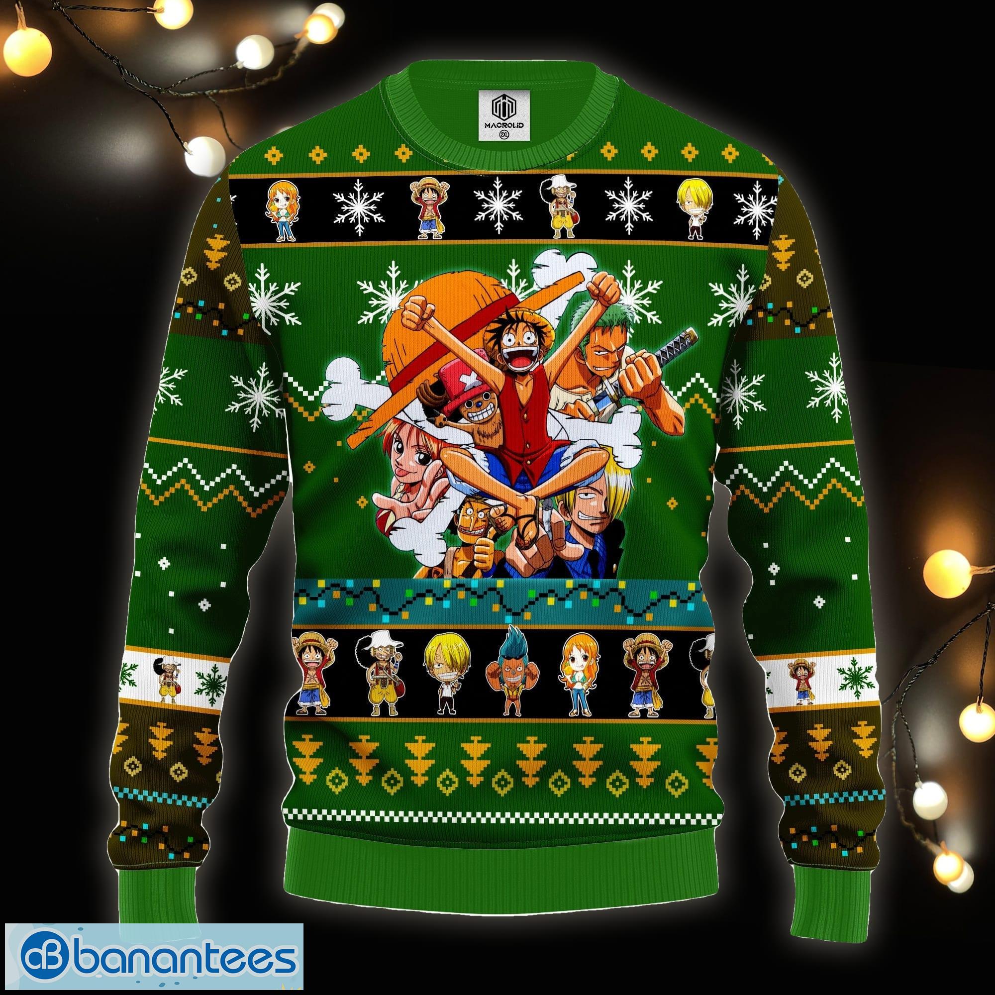 One Peace Green Anime Ugly Christmas Sweater For Men Women - One Peace Green Anime Ugly Christmas Sweater Amazing Gift Idea Thanksgiving Gift_1