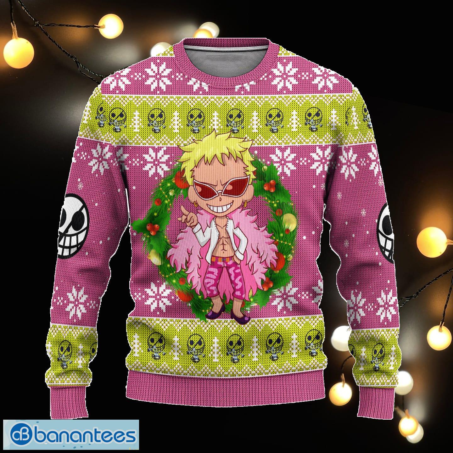 One Piece - Donquixote Anime Xmas Ugly Christmas Sweater Gift For Men Women - One Piece - Donquixote Anime Ugly Christmas Sweater Xmas Gift_1