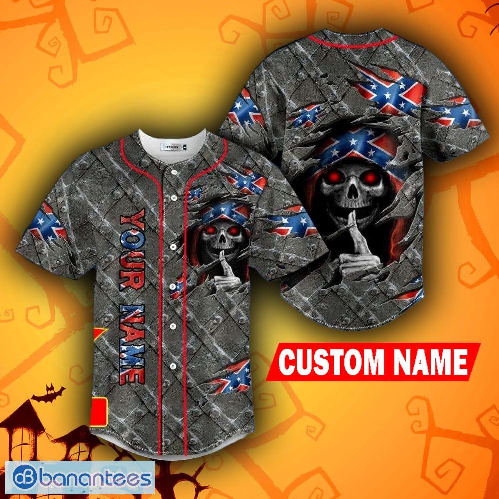 Custom Name Patriotism Offends You American Flag Cross Gun Skull Baseball  Jersey For Men And Women Gift Halloween - Banantees