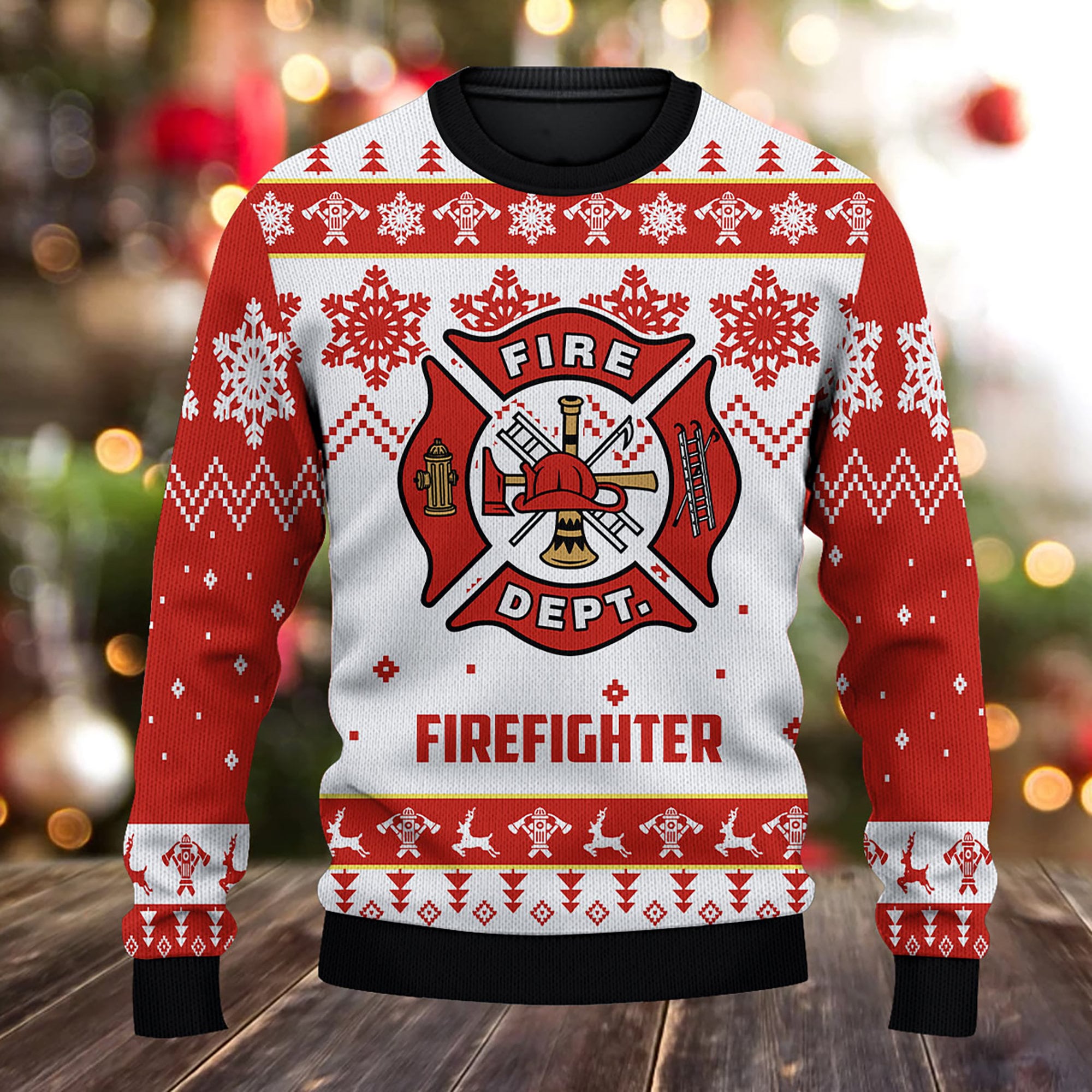 Personalized Firefighter Ugly Custom Name Shirt Ugly Gift