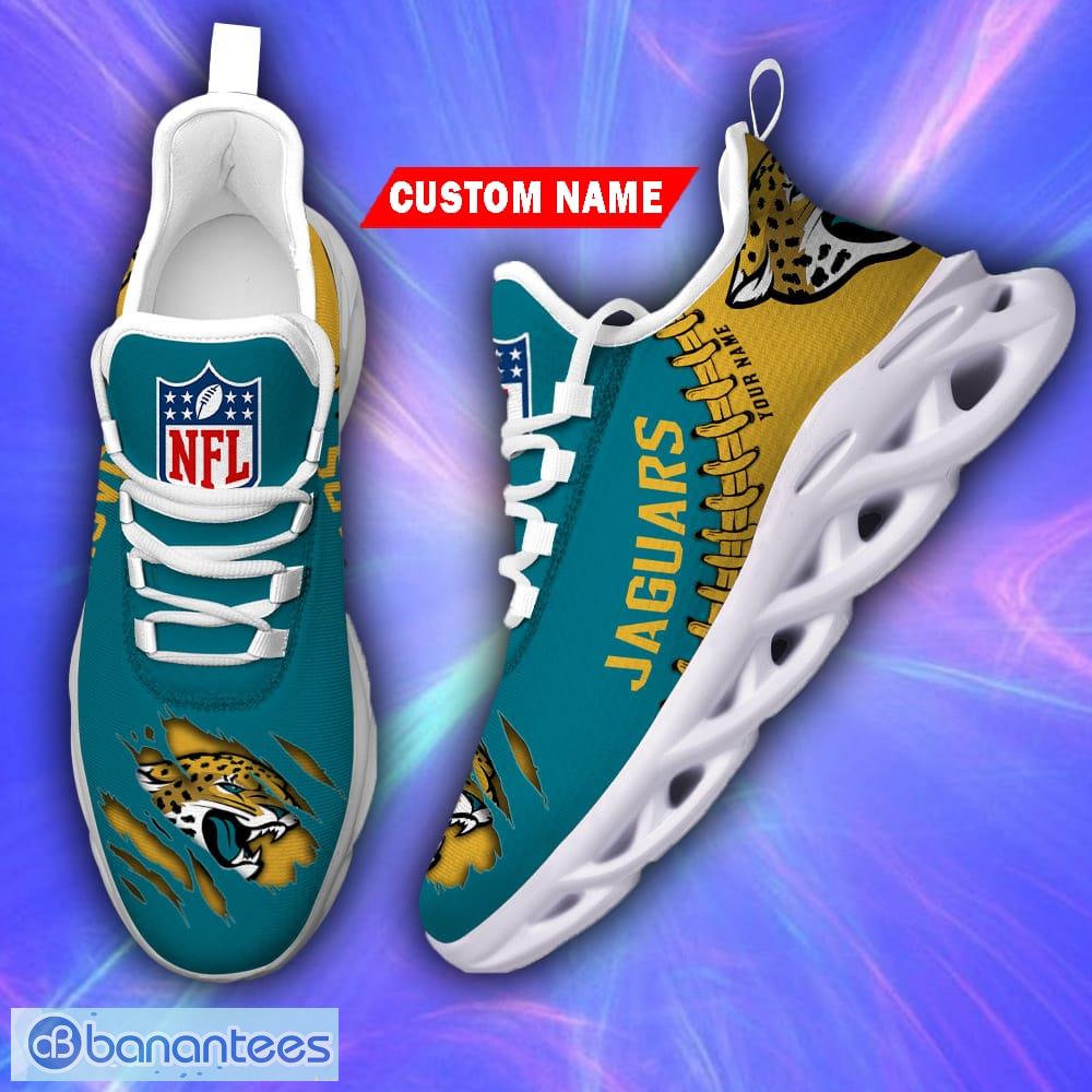 Jacksonville Jaguars Custom Name NFL Max Soul Shoes Chunky Sneakers Gift  For Fans - Banantees