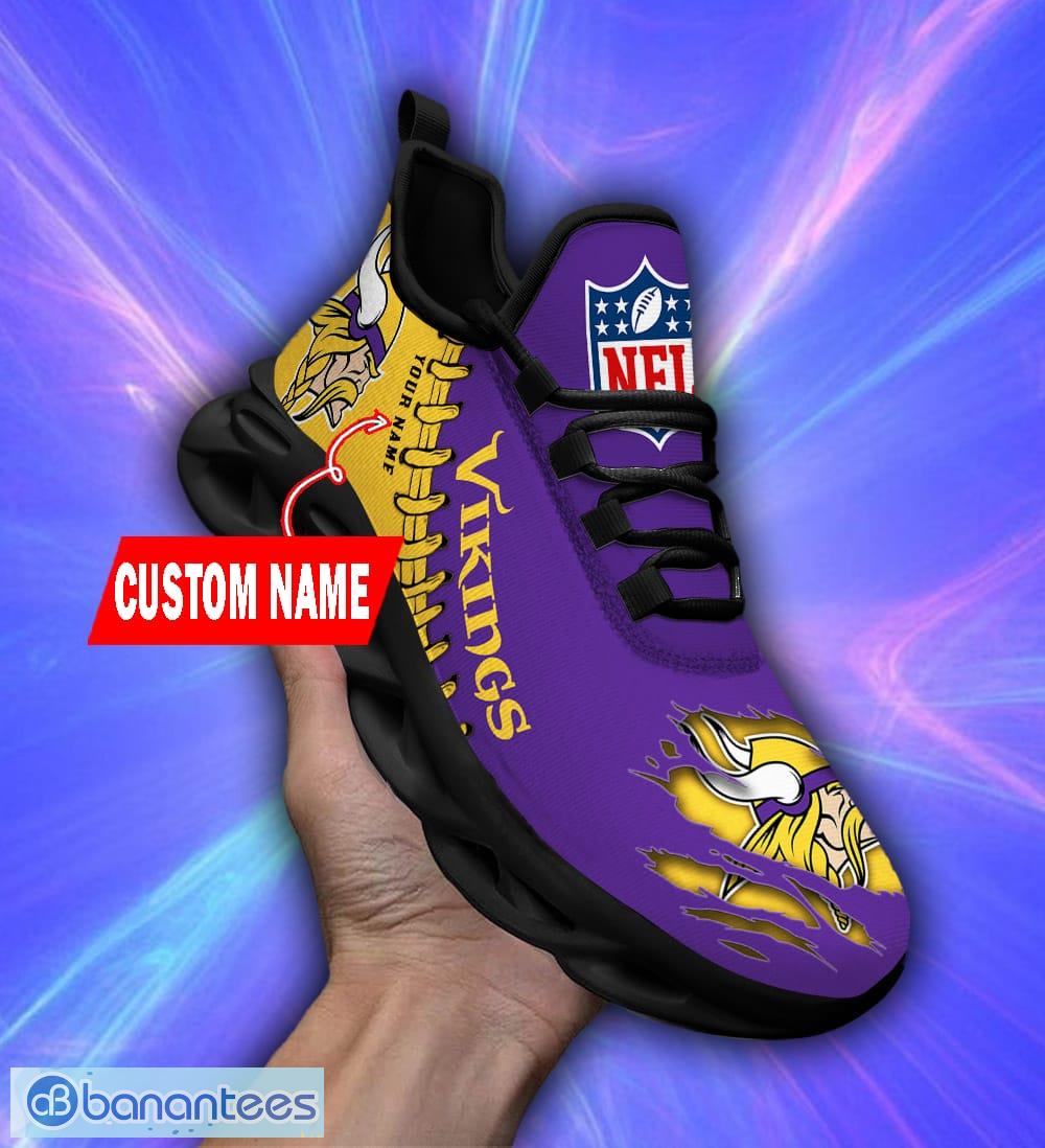 Minnesota Vikings NFL Clunky Sneakers Custom Name Sport Max Soul Shoes For  Fan