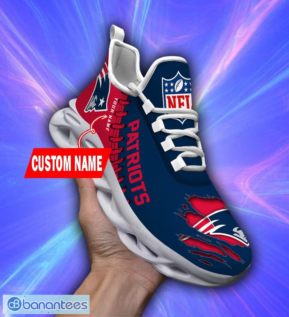 NFL Camo Fishing New England Patriots Custom Name Max Soul Shoes Gift Fans  - Banantees