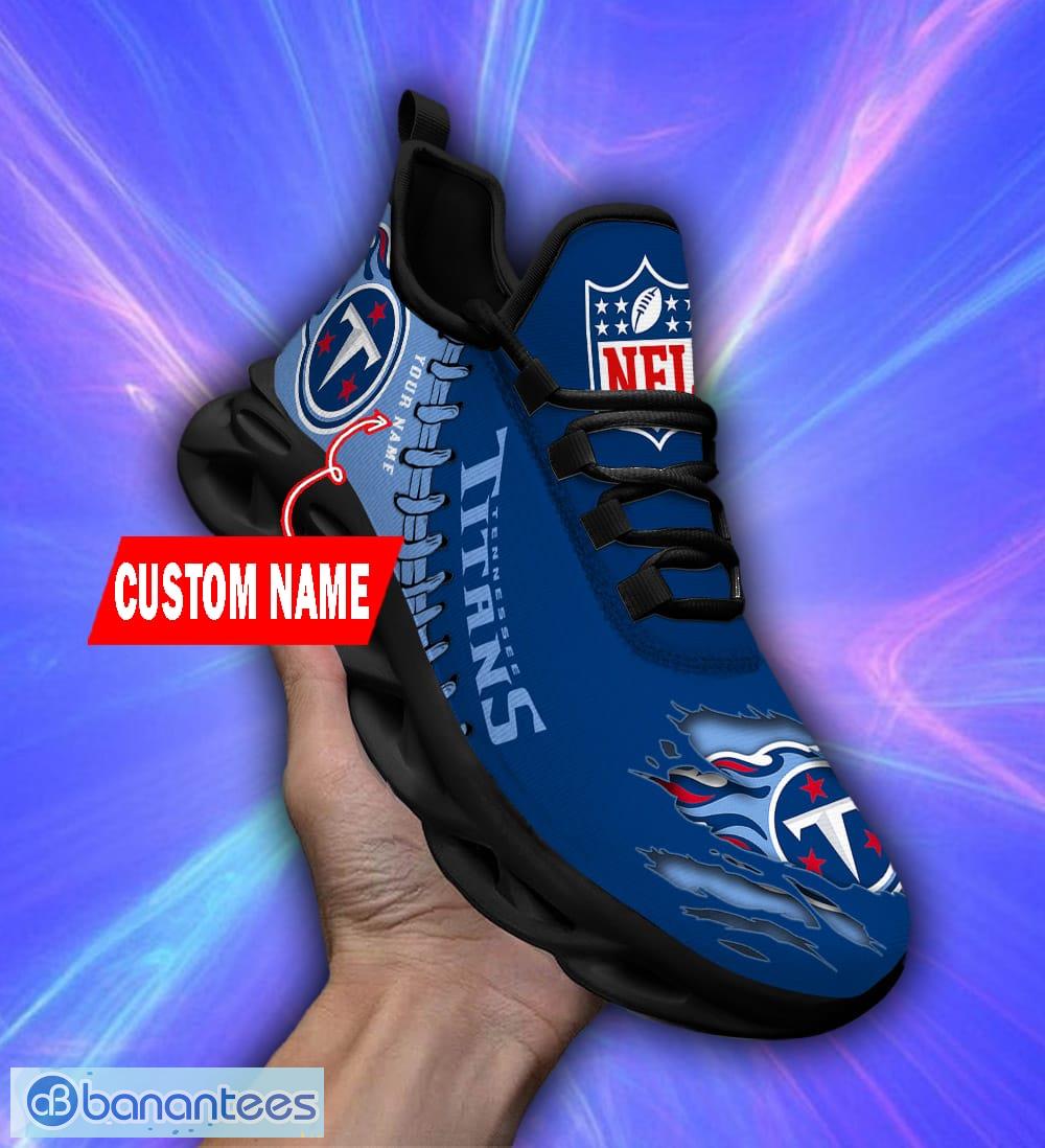 NFL Tennessee Titans New Design Logo Max Soul Shoes Custom Name