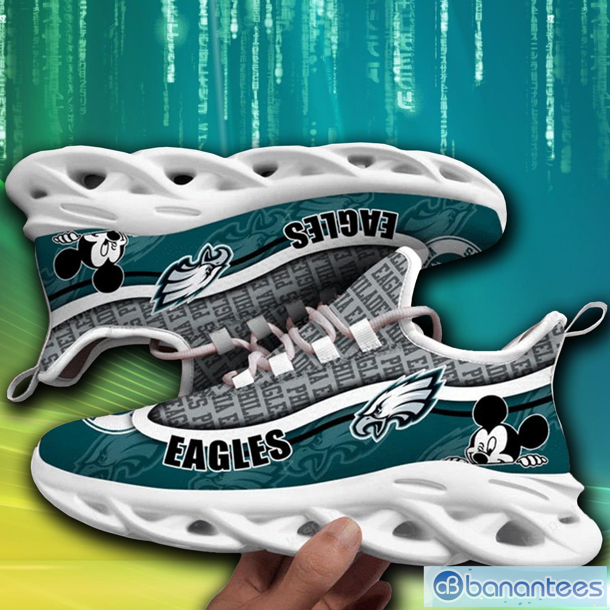 Custom Name NFL Chunky Sneakers Philadelphia Eagles Logo Max Soul