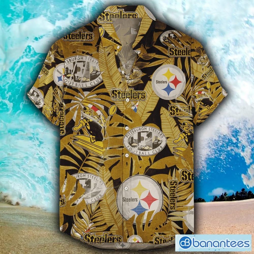 Pittsburgh Steelers 3D Hawaiian Retro NFLTropical Beach Men And