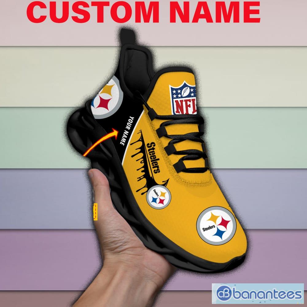 NEW Pittsburgh Steelers Adidas Custom Name Max Soul Sneaker