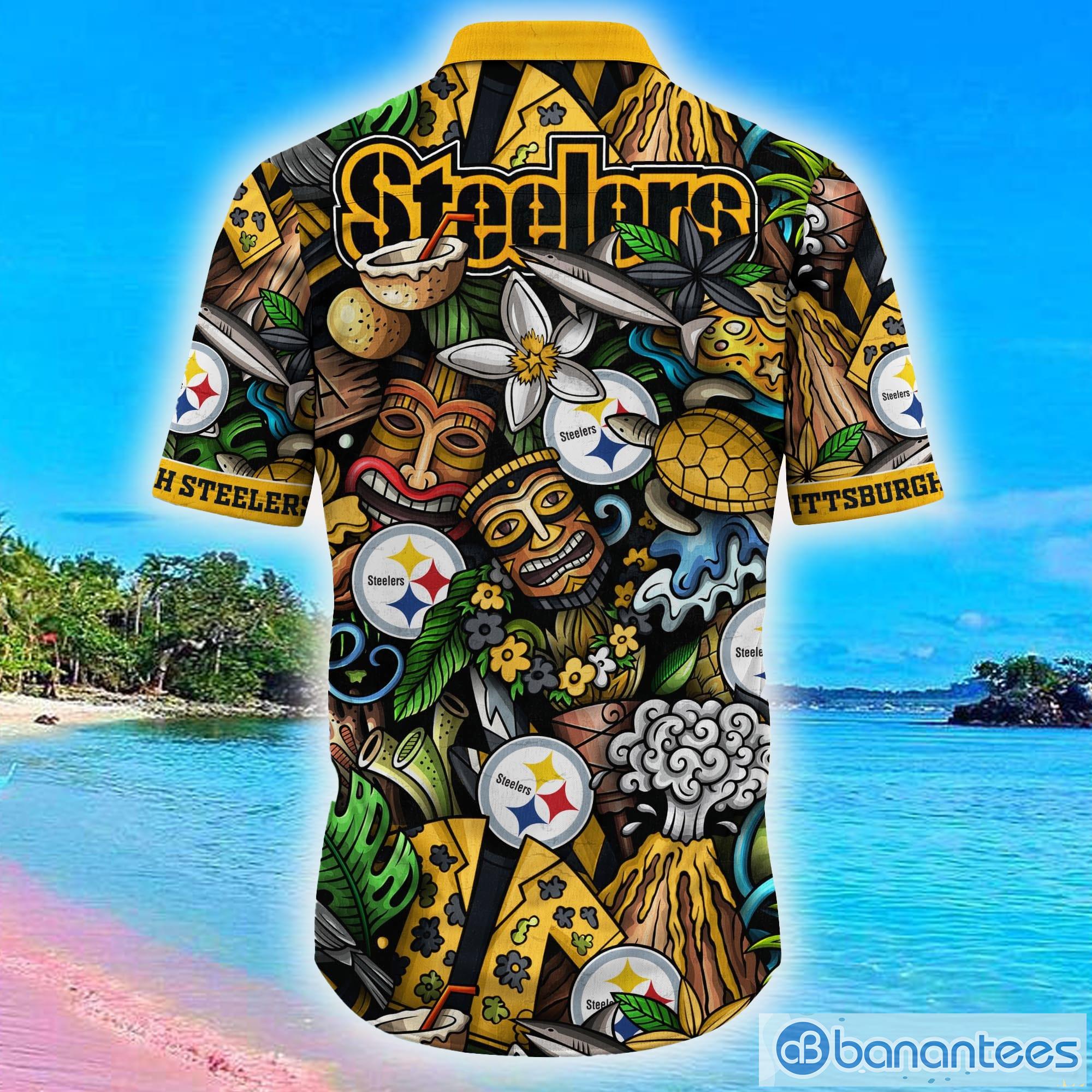 Pittsburgh Steelers Custom Name NFL Hawaiian Shirt And Shorts Gift For Men  And Women Fans - Banantees