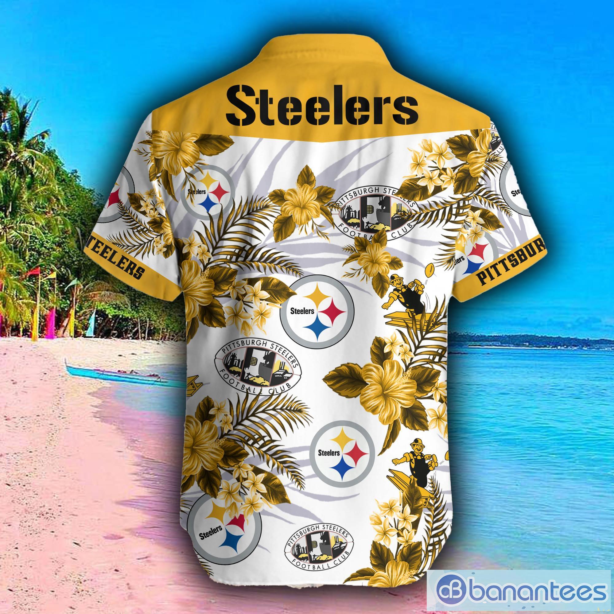 Pittsburgh Steelers NFL Mens Floral Button Up Shirt