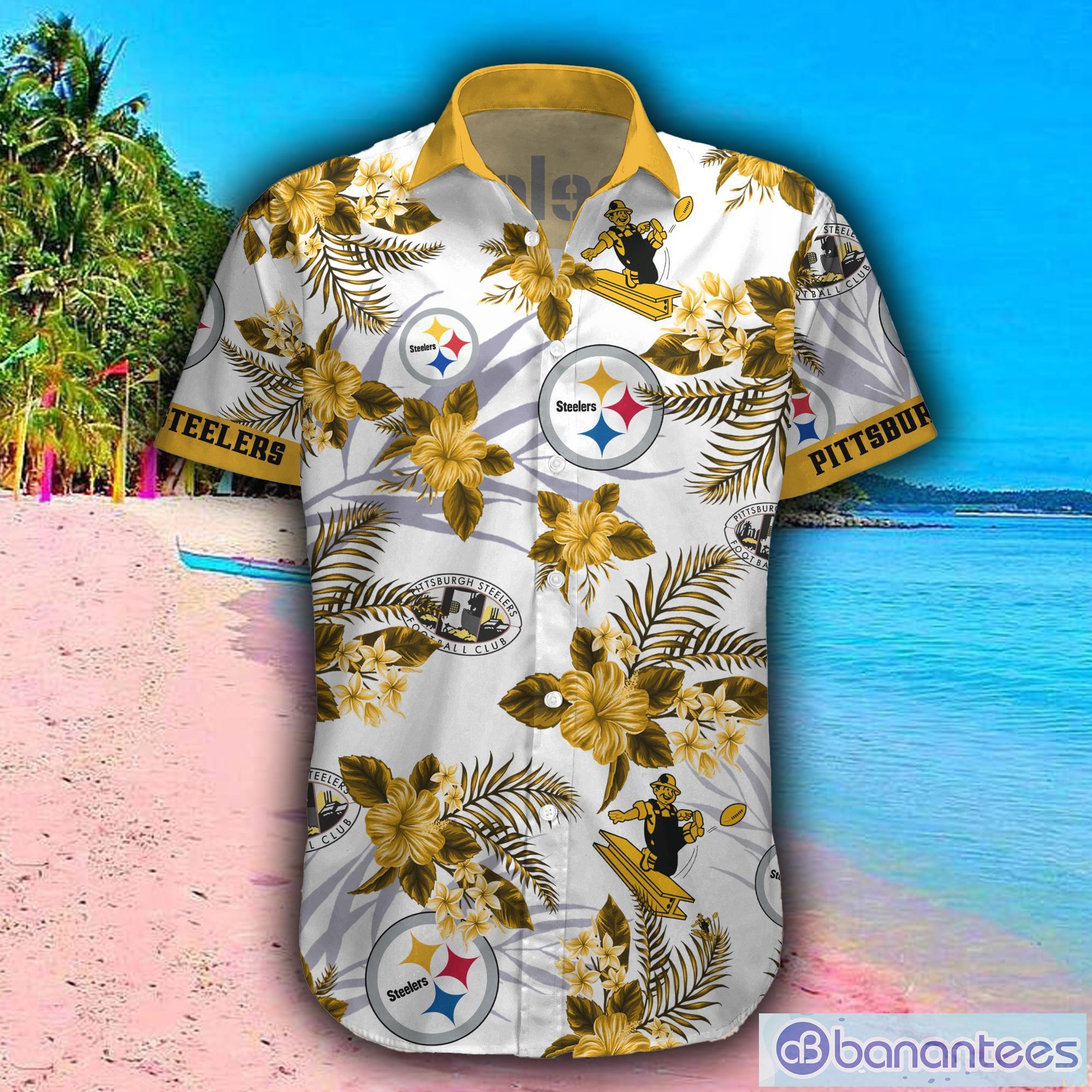 Pittsburgh Steelers NFL Mens Floral Button Up Shirt