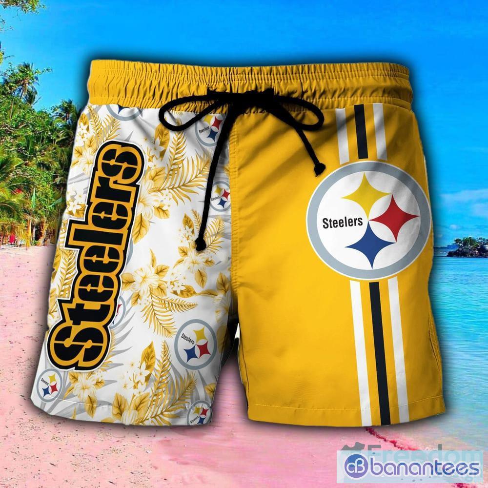 Pittsburgh Steelers Custom Name NFL Floral Hawaiian Shirt And Shorts Gift  For Men And Women Fans - Banantees