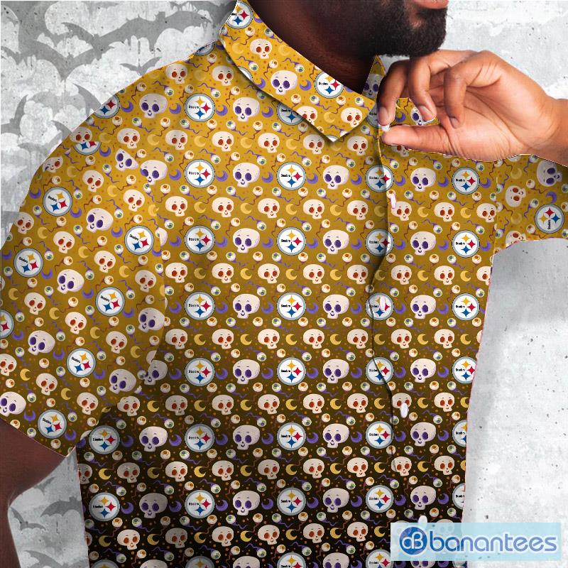 Pittsburgh Steelers Men's Floral Aloha Button Up Shirt