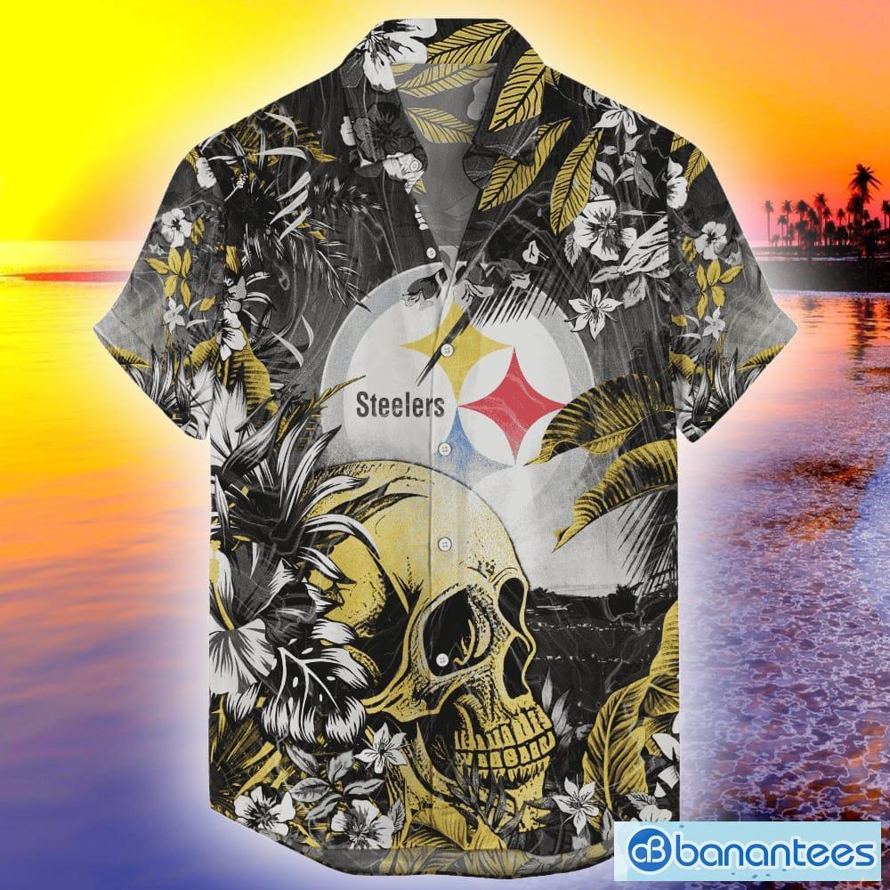 Pittsburgh Steelers Tropical Skull NFL Design 4 Beach Hawaiian