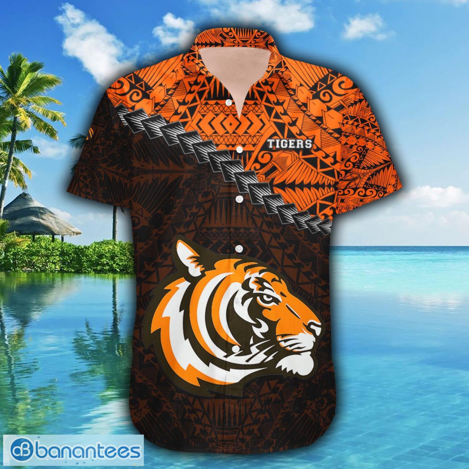 Tiger Stripe Black Orange Hawaiian Shirt