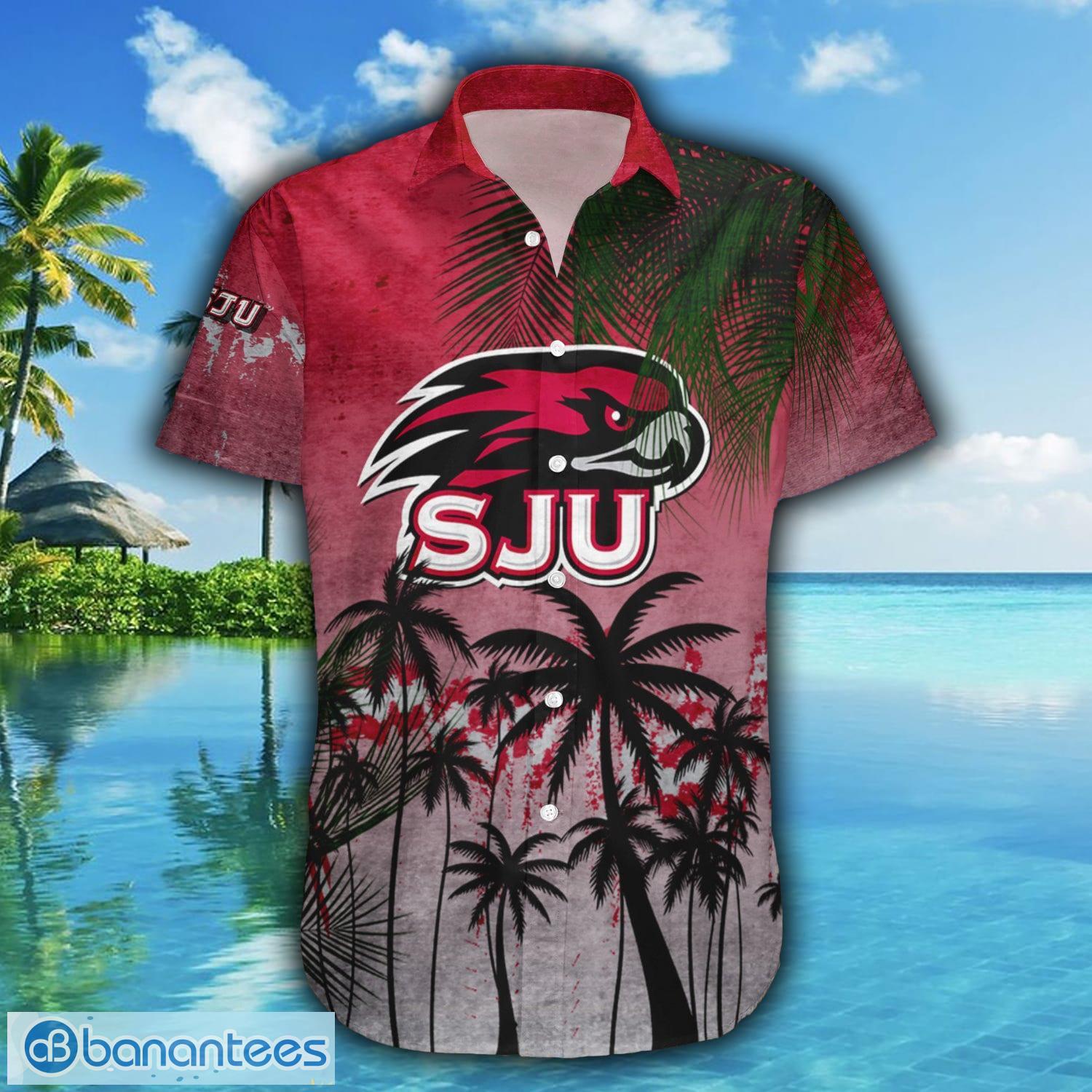 Saint Josephs Hawks 3D Hawaiian Shirt Flame Ball NCAA Summer Beach For Fans  Gift - Banantees