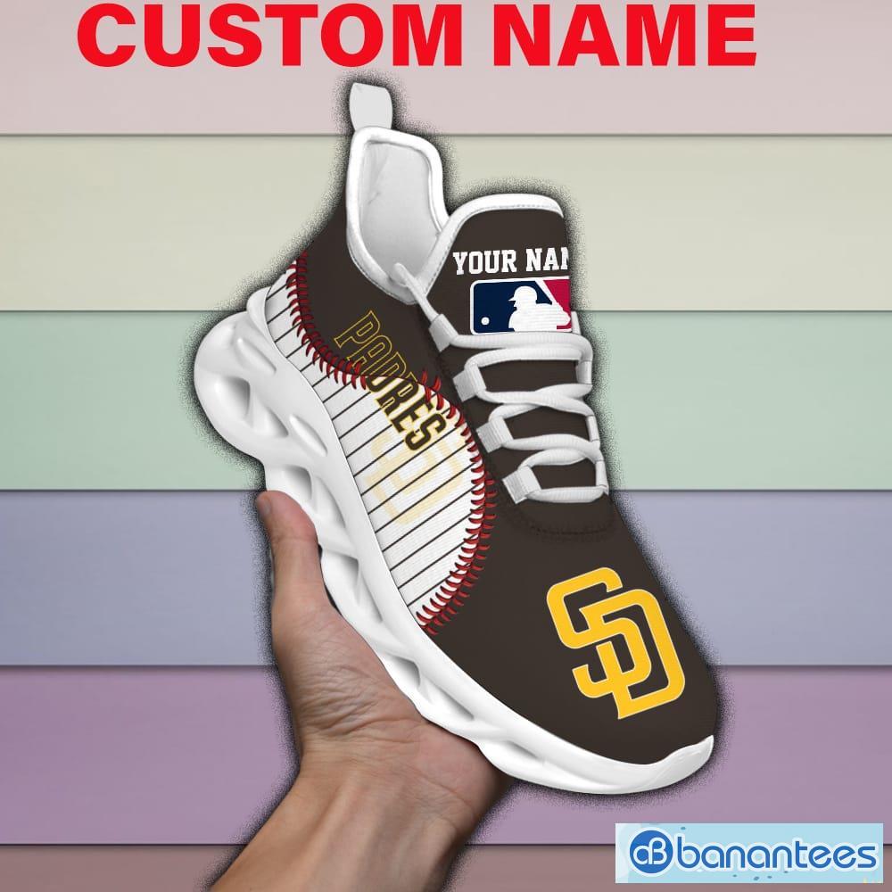 San Diego Padres Mix Jerseys MLB Max Soul Shoes Custom Name For Men And Women Running Sneakers - San Diego Padres-Mix Jerseys MLB 2023 Personalized Max Soul Shoes_1