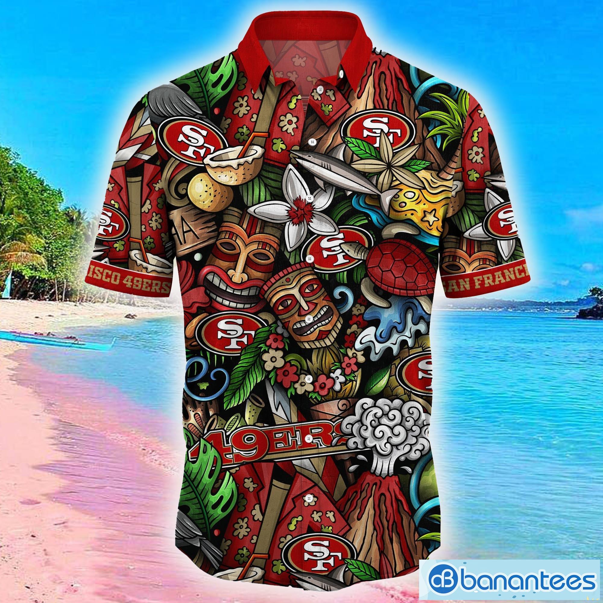 Aloha Shirt White And Black Gift San Francisco 49ers Hawaii Shirt