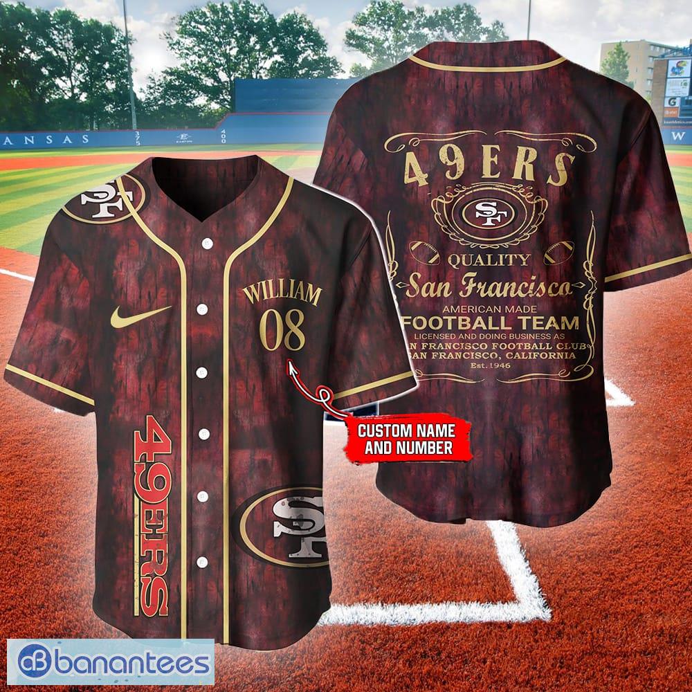 NFL San Francisco 49ers Personalized Jersey Custom Name Baseball Jersey –