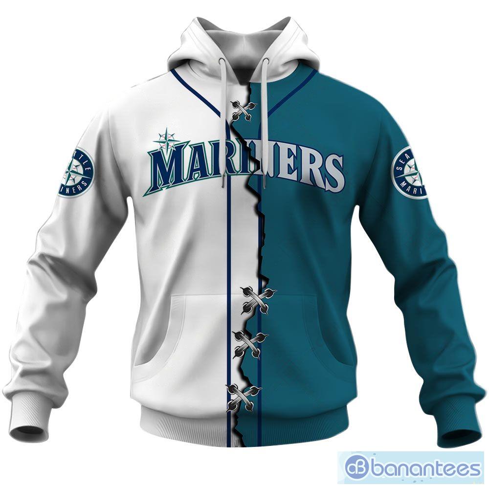 Seattle Mariners Custom Number And Name AOP MLB Hoodie Long Sleeve Zip  Hoodie Gift For Fans - Banantees