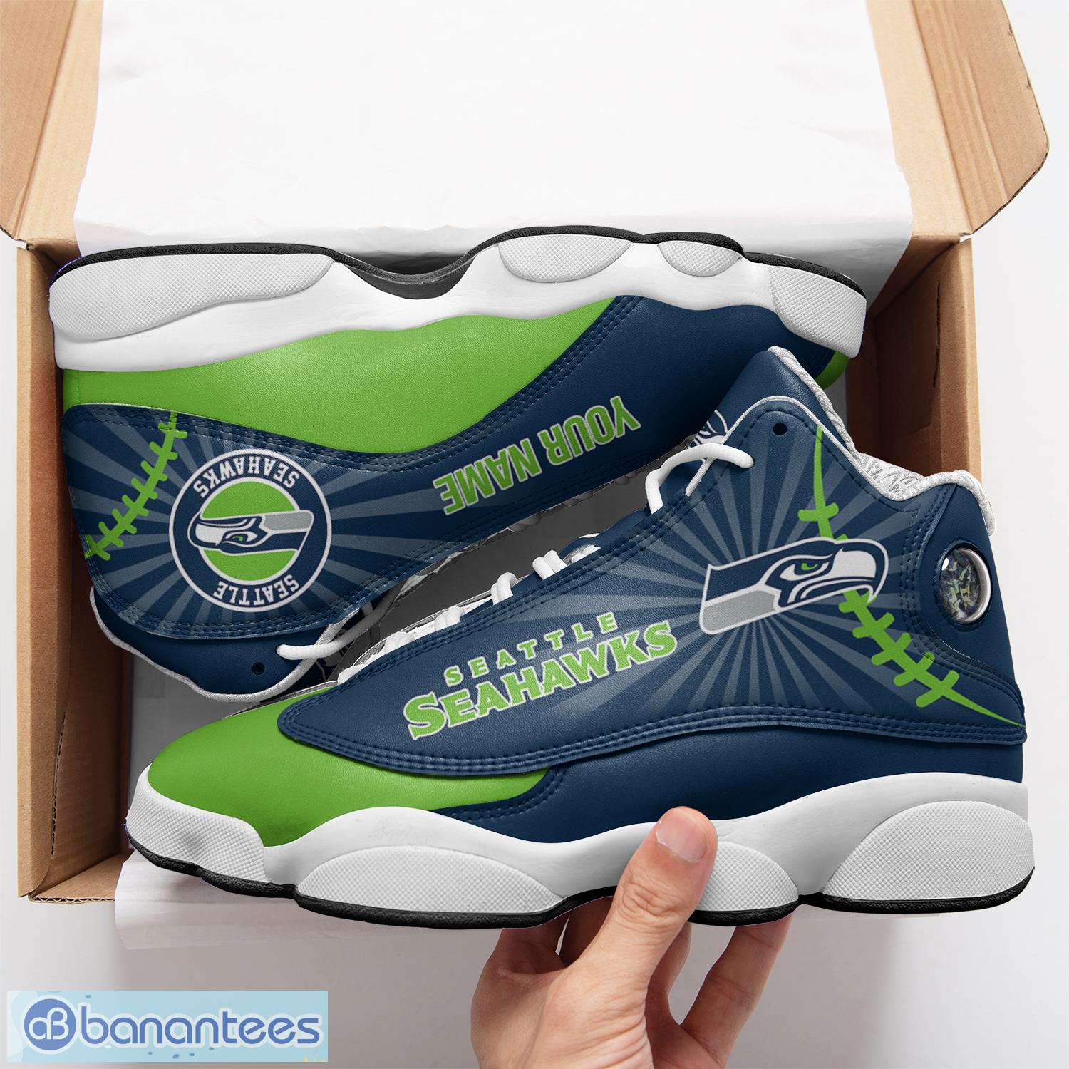 seattle seahawks nfl personalized name air jordan 13 high top shoes for men women 1 image Seattle seahawks NFL Personalized Name Air Jordan 13 High Top Shoes For Men Women - Seattle seahawks Personalized Name NFL Air Jordan 13 High Top Shoes_2