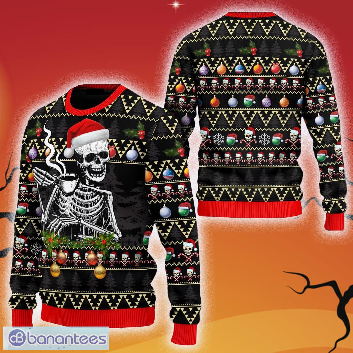 Atlanta Falcons Christmas Jack Skellington Face Pattern Ugly Christmas  Sweater - Banantees