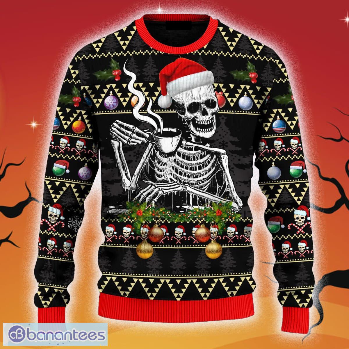 Denver Broncos Christmas Skull Halloween Ugly Christmas Sweater - Banantees