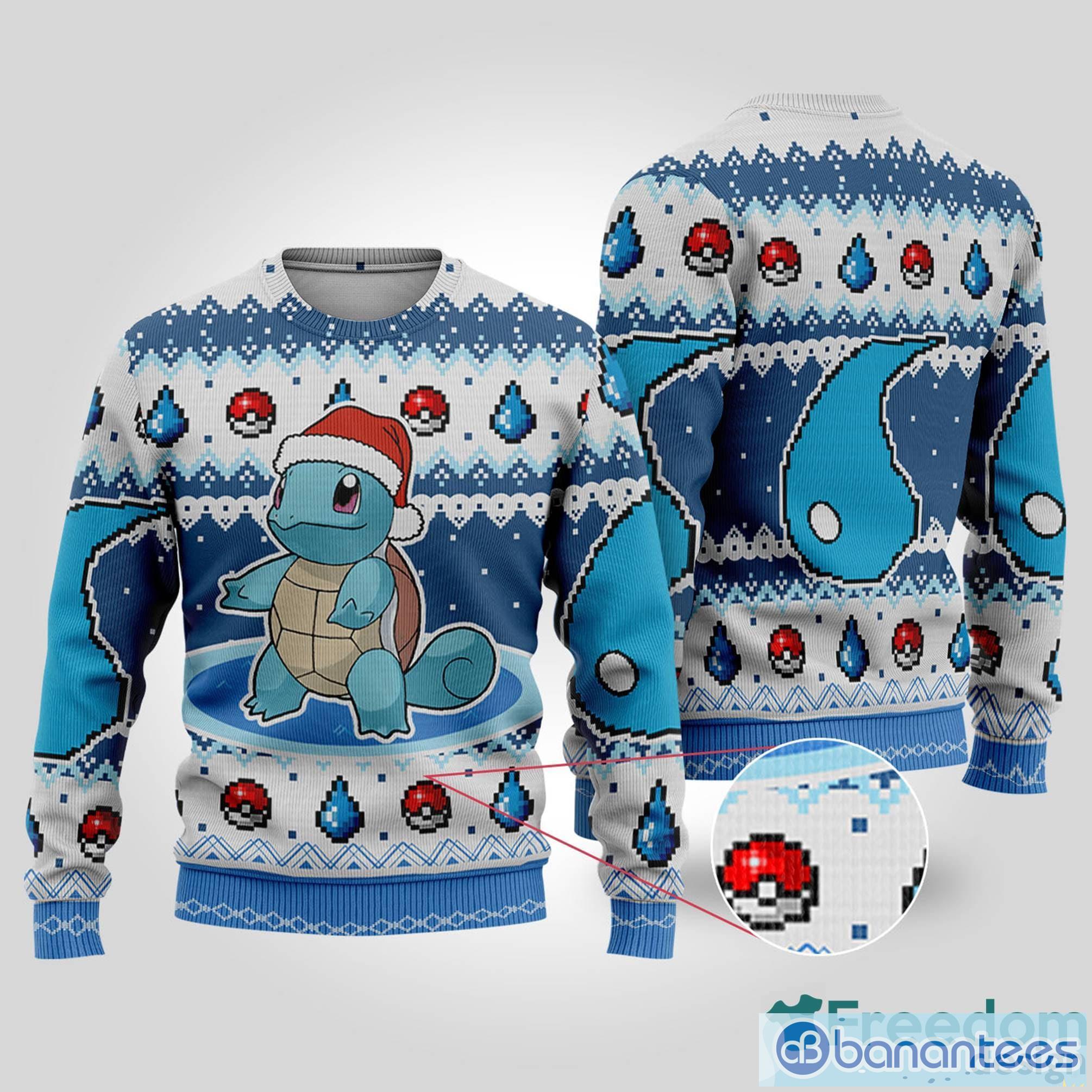 Pikachu Ugly Christmas Sweater Bulbasaur Charmander Squirtle Chirstmas  Eevee Evolution Cute - Banantees