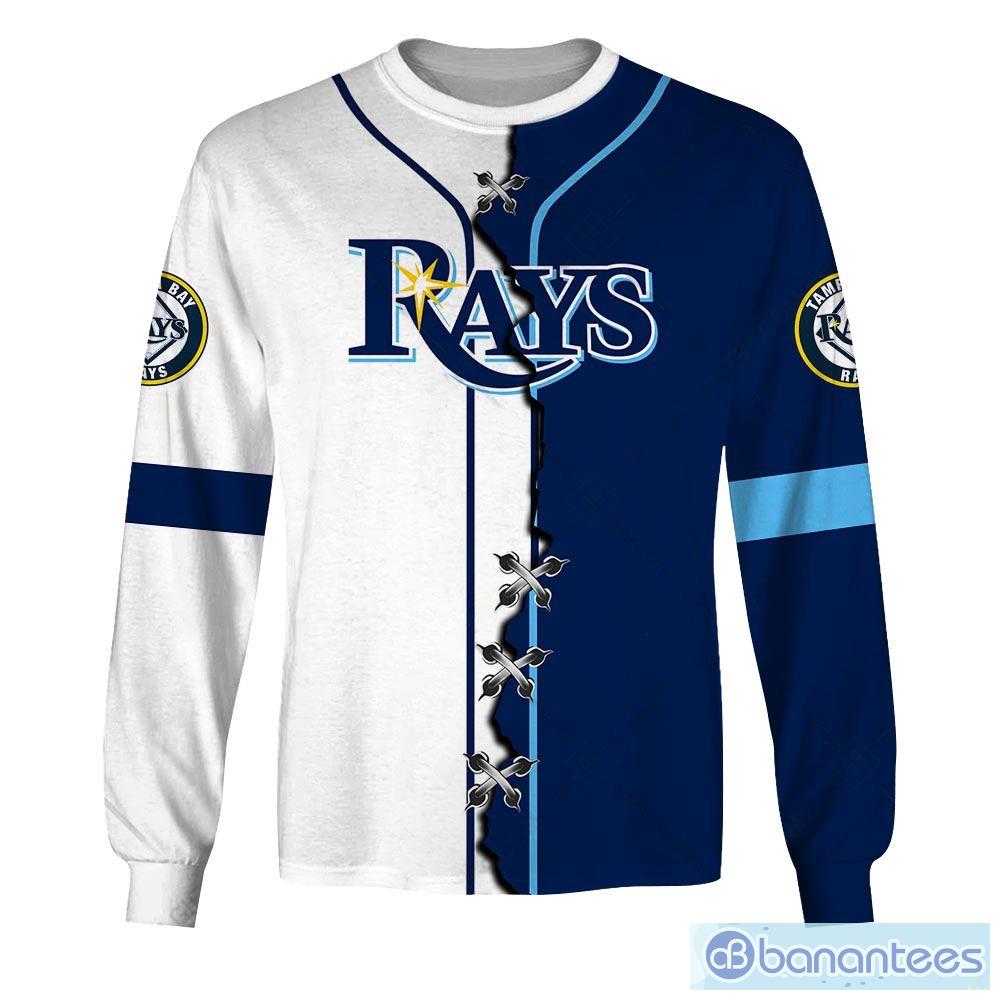 Tampa Bay Rays Custom Number And Name AOP MLB Hoodie Long Sleeve Zip Hoodie  Gift For Fans - Banantees
