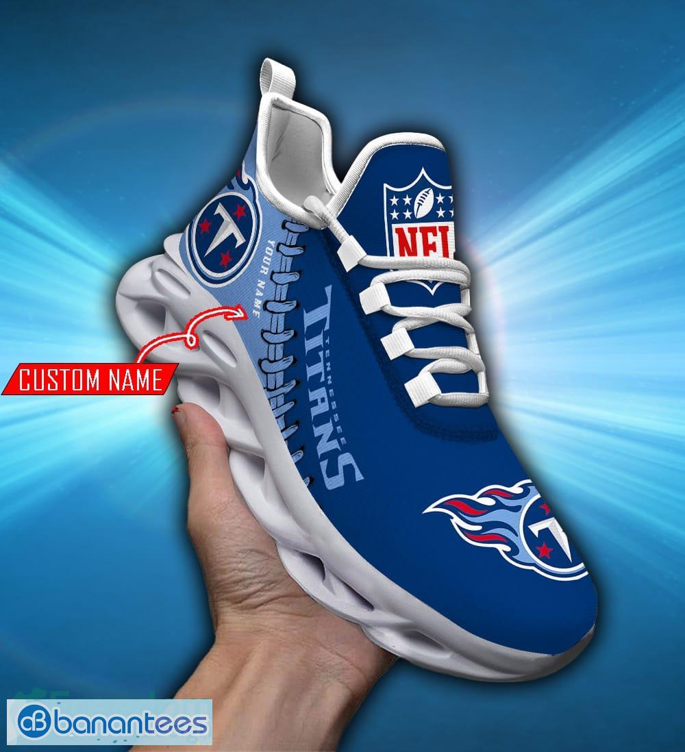 NFL Tennessee Titans New Design Logo Max Soul Shoes Custom Name Men Women -  Banantees