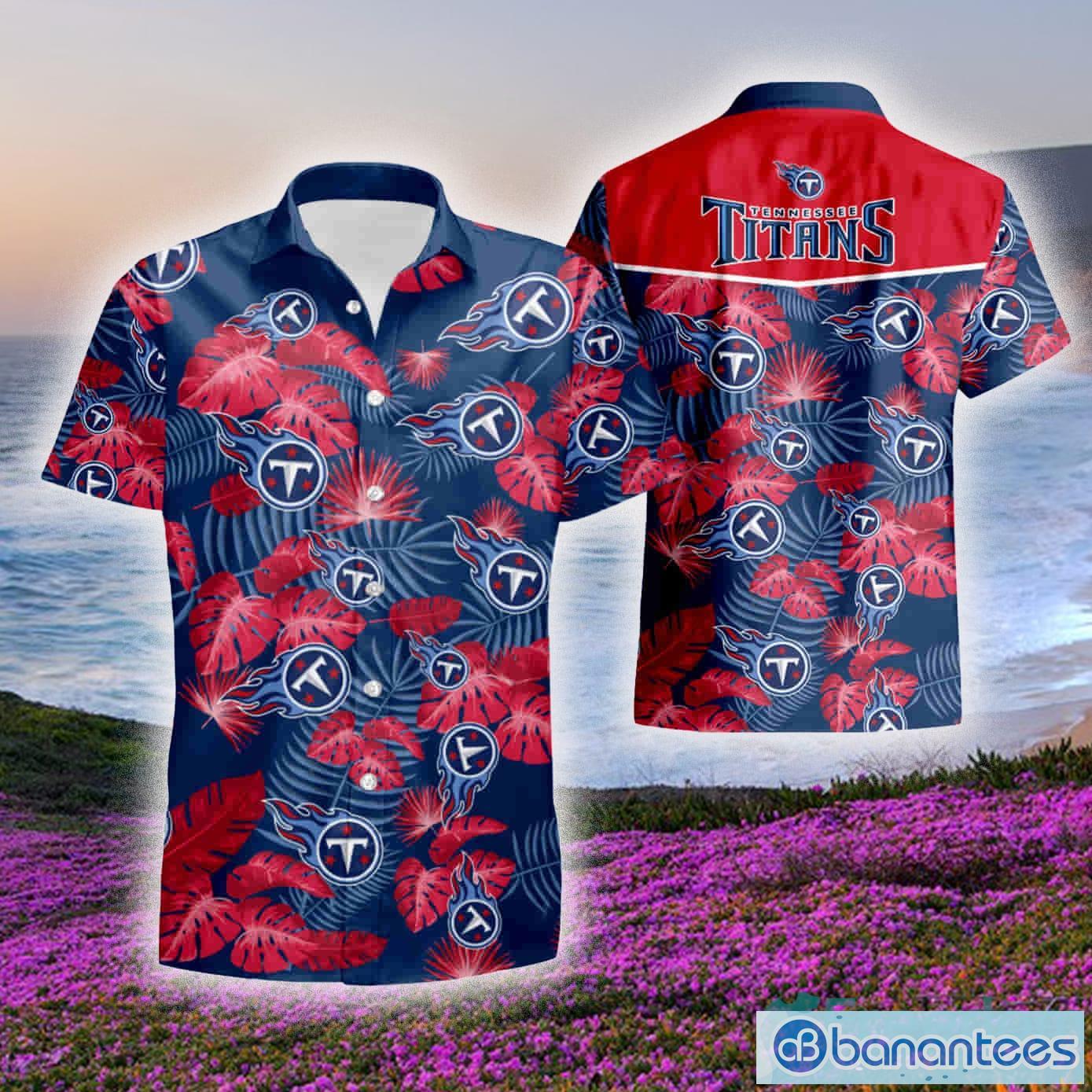 Tennessee Titans Short Sleeve Button Up Tropical Aloha Hawaiian