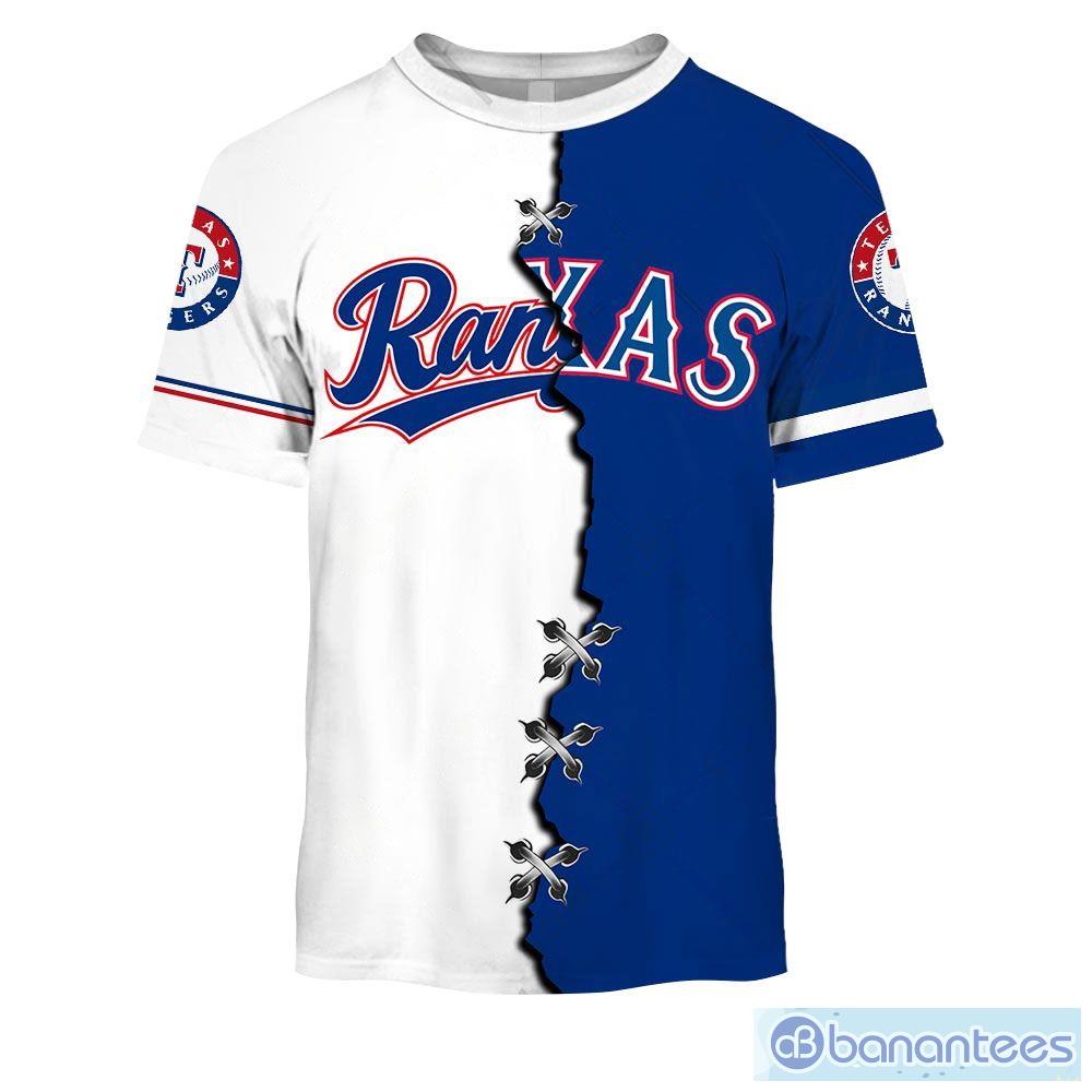 Texas Rangers Custom Number And Name AOP MLB Hoodie Long Sleeve