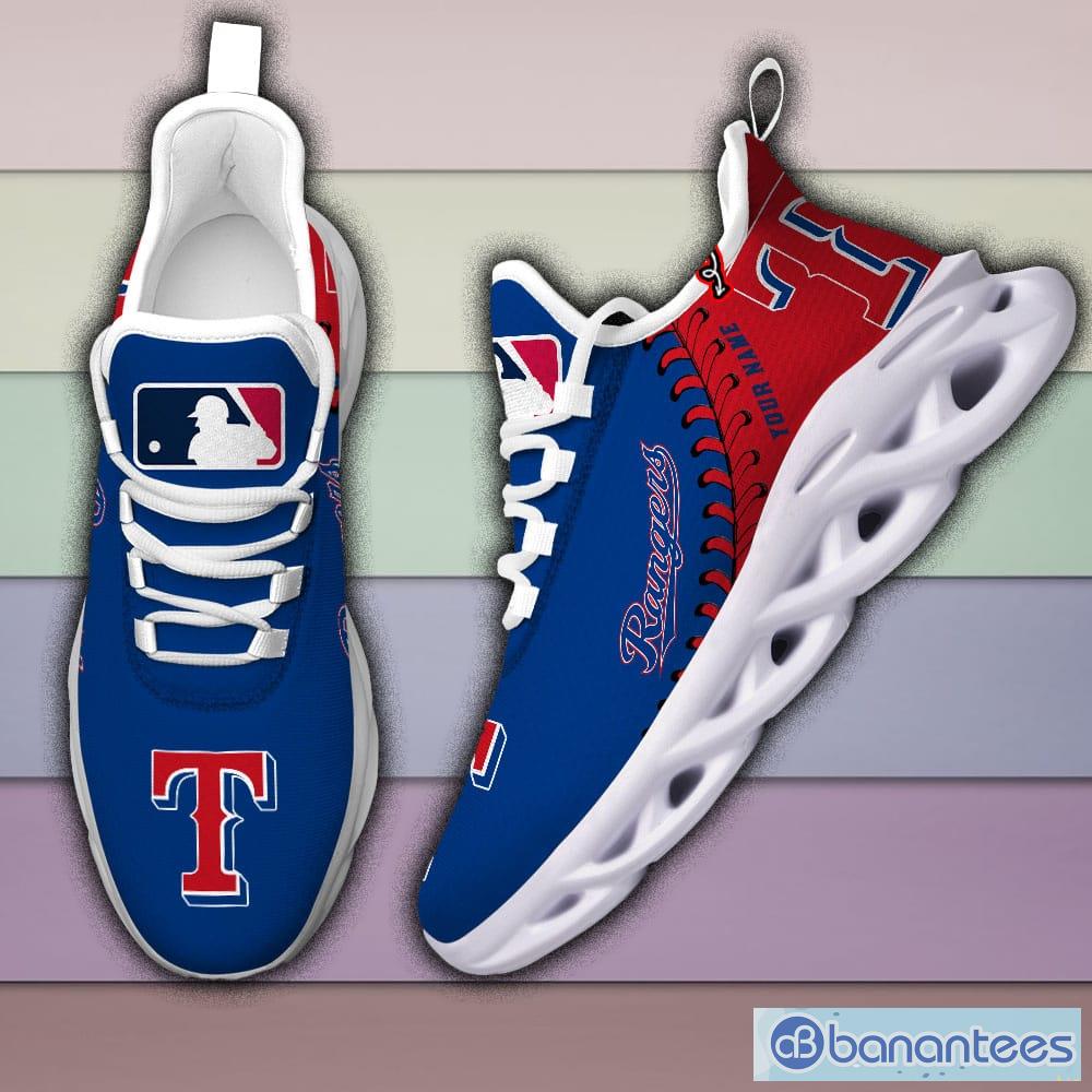 Texas Rangers MLB MAX SOUL SHOES Custom Name For Men And Women Running Sneakers - Texas Rangers-MLB PERSONALIZED MAX SOUL SHOES_2
